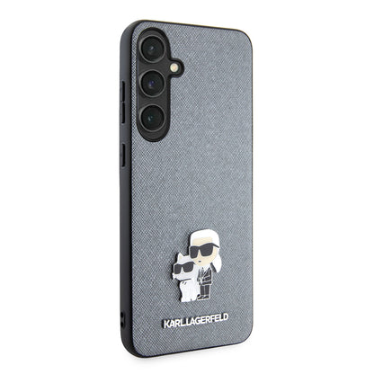 Capa para Samsung Galaxy S24+ S926, Karl Lagerfeld, Saffiano Karl & Choupette Metal, Cinza