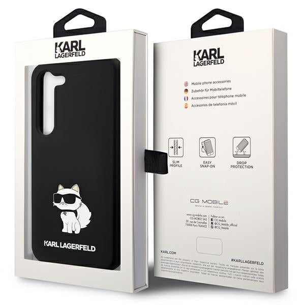 Capa para Samsung Galaxy S24+ S926, Karl Lagerfeld, Silicone Choupette, Preta