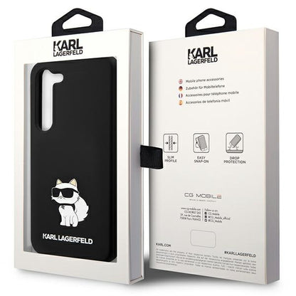 Capa para Samsung Galaxy S24+ S926, Karl Lagerfeld, Silicone Choupette, Preta