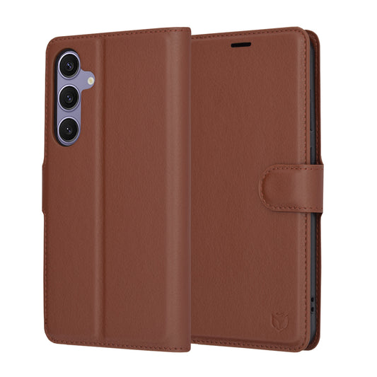 Capa para Samsung Galaxy S24+ S926, Techsuit, Leather Folio, Castanha