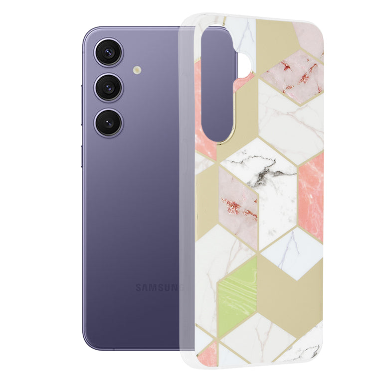 Capa para Samsung Galaxy S24+ S926, Techsuit, Marble, Roxo
