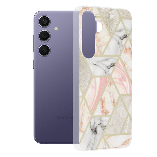 Capa para Samsung Galaxy S24+ S926, Techsuit, Marble, Rosa