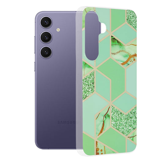 Capa para Samsung Galaxy S24+ S926, Techsuit, Marble, Verde