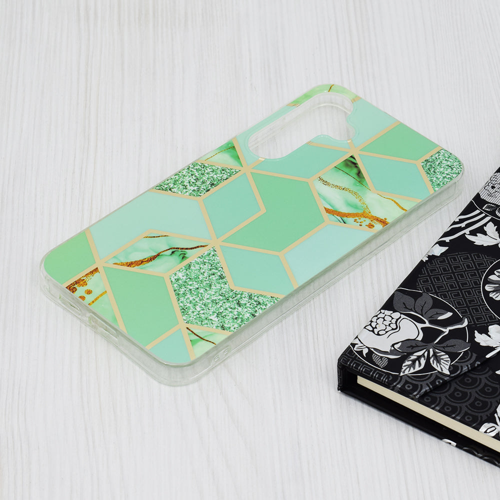 Capa para Samsung Galaxy S24+ S926, Techsuit, Marble, Verde