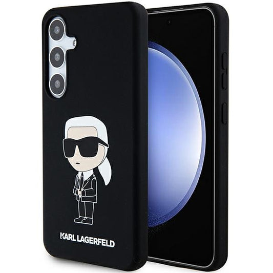 Capa para Samsung Galaxy S24 S921, Karl Lagerfeld, Silicone Ikonik NFT, Preta