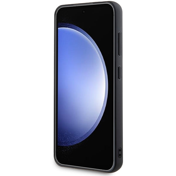 Capa para Samsung Galaxy S24 S921, Karl Lagerfeld, Placa de Metal com Strass, Prateada