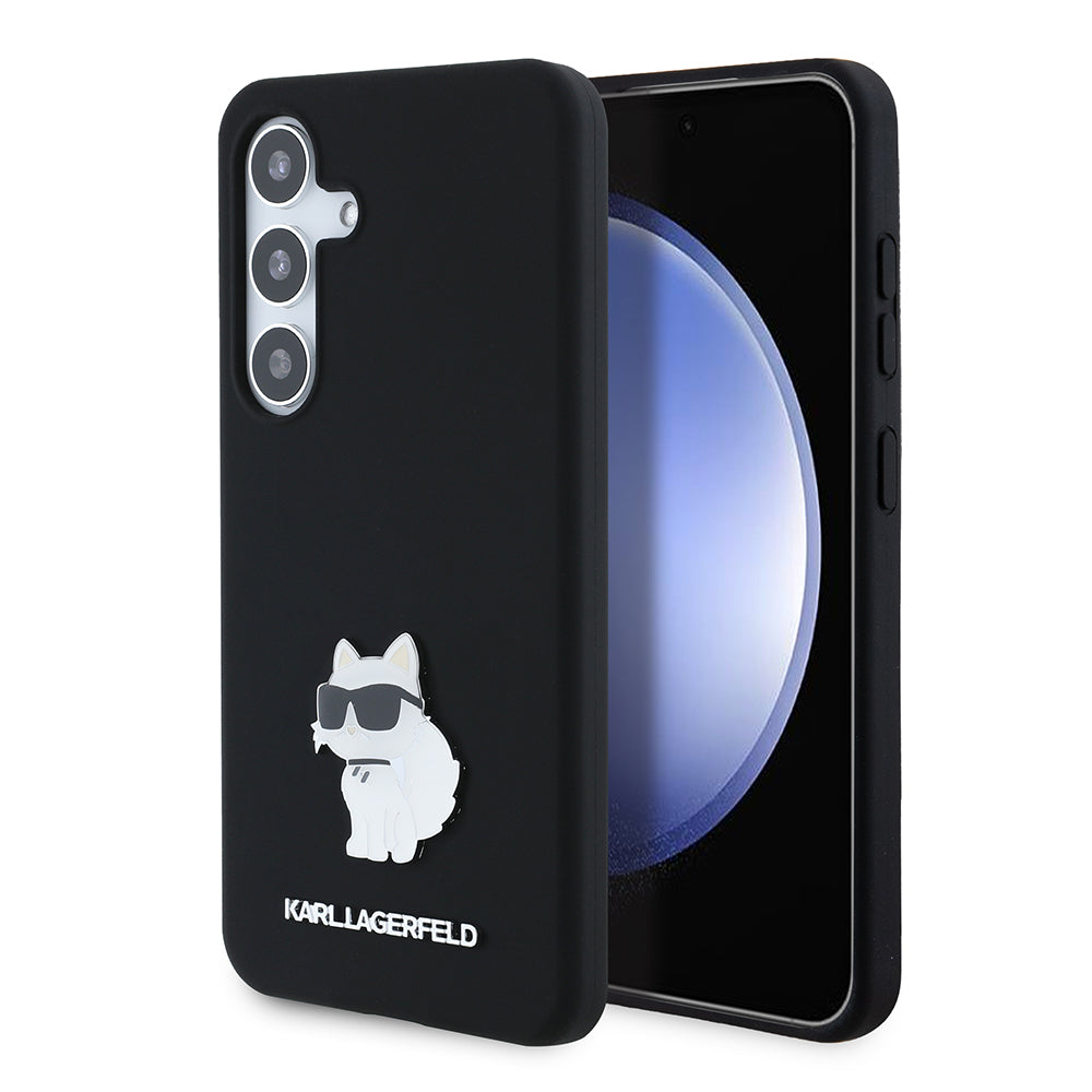 Capa para Samsung Galaxy S24 S921, Karl Lagerfeld, Silicone Choupette, Preta