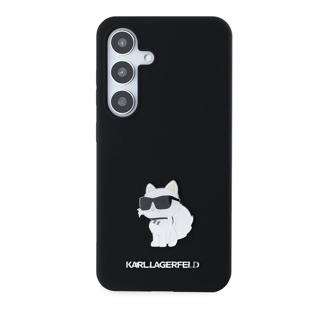 Capa para Samsung Galaxy S24 S921, Karl Lagerfeld, Silicone Choupette, Preta