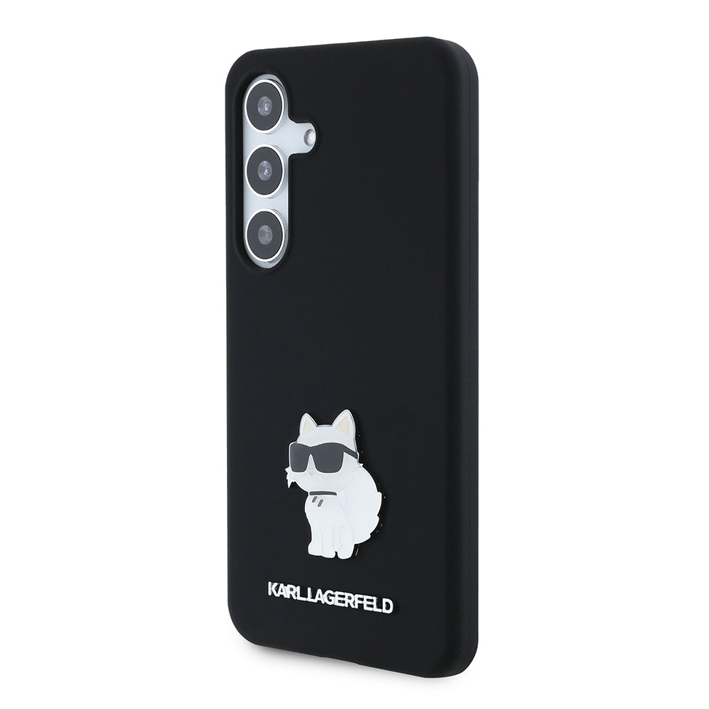 Capa para Samsung Galaxy S24 S921, Karl Lagerfeld, Silicone Choupette, Preta