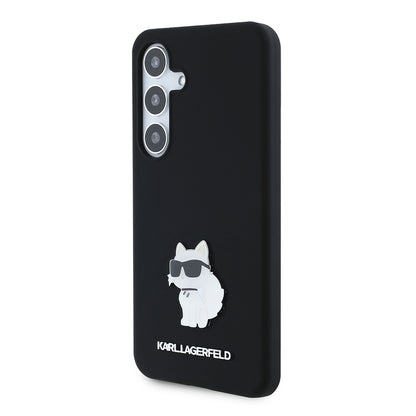 Capa para Samsung Galaxy S24 S921, Karl Lagerfeld, Silicone Choupette, Preta