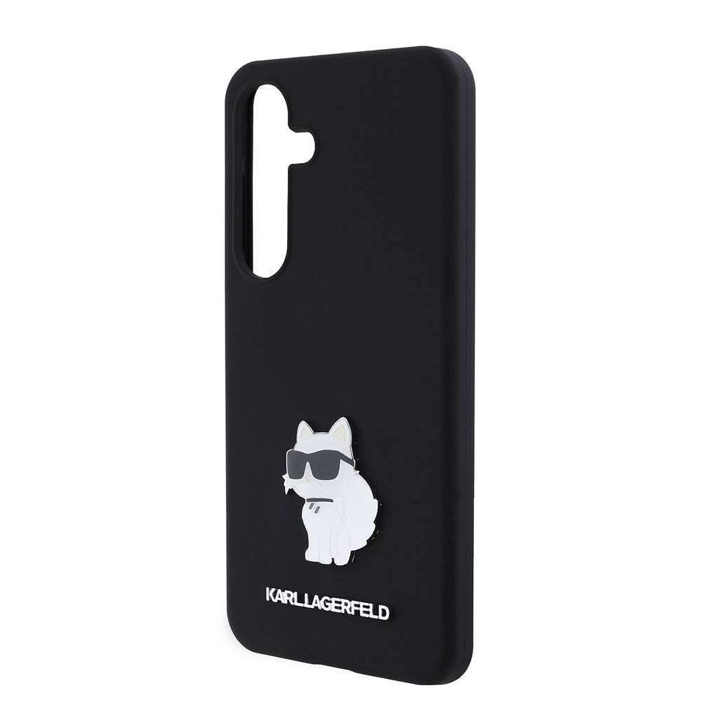 Capa para Samsung Galaxy S24 S921, Karl Lagerfeld, Silicone Choupette, Preta