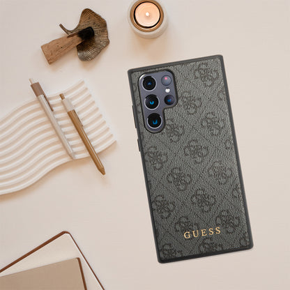 Case for Samsung Galaxy S24 Ultra S928, Guess, 4G Metal Gold Logo, Brown