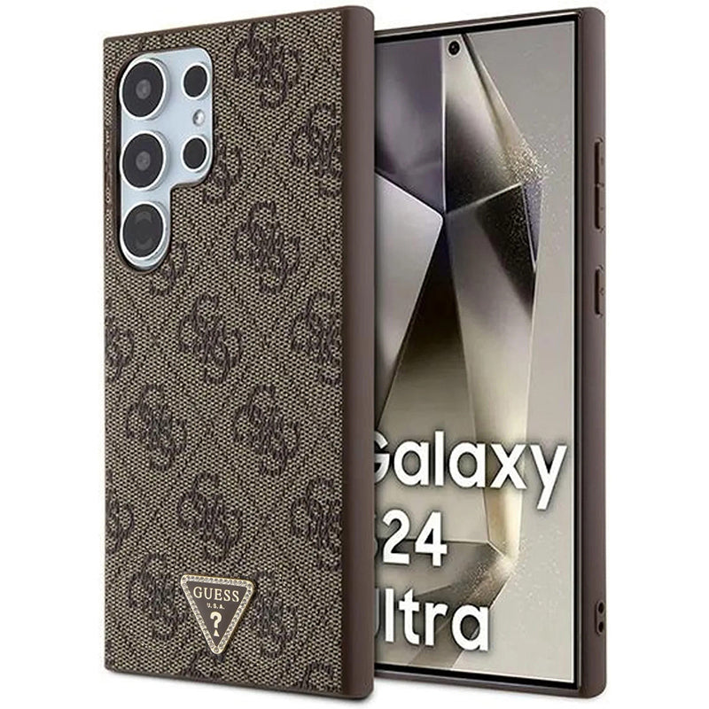 Capa para Samsung Galaxy S24 Ultra S928, Guess, 4G Triangle Strass, Castanho