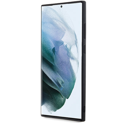 Capa para Samsung Galaxy S24 Ultra S928, Karl Lagerfeld, Logo de Borracha com Glitter 3D, Preta