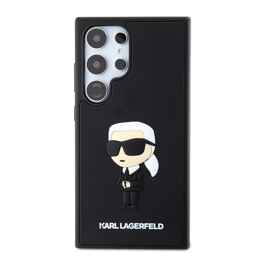 Capa para Samsung Galaxy S24 Ultra S928, Karl Lagerfeld, 3D Rubber Ikonik Karl, Preta