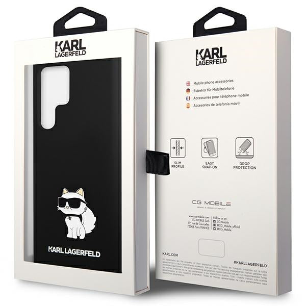 Capa para Samsung Galaxy S24 Ultra S928, Karl Lagerfeld, Silicone Choupette NFT, Preta