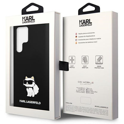 Capa para Samsung Galaxy S24 Ultra S928, Karl Lagerfeld, Silicone Choupette NFT, Preta