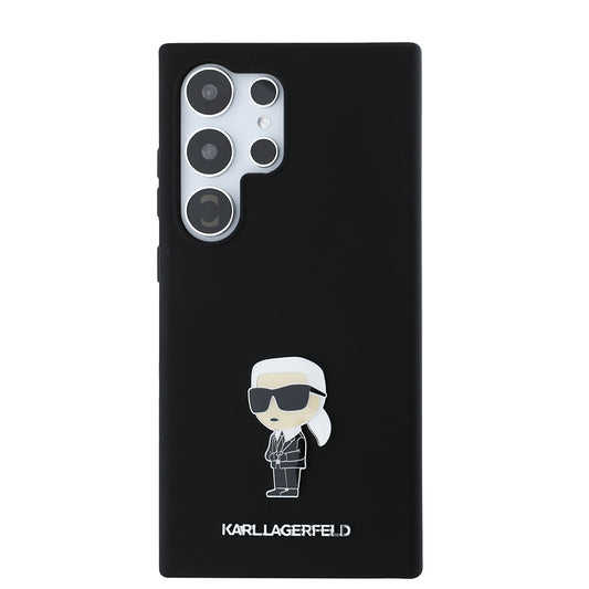 Capa para Samsung Galaxy S24 Ultra S928, Karl Lagerfeld, Silicone Ikonik Karl, Preta