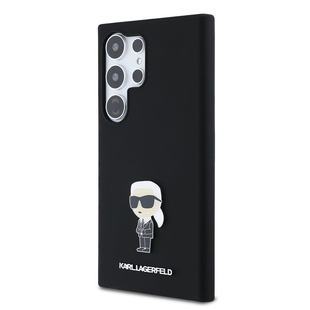 Case for Samsung Galaxy S24 Ultra S928, Karl Lagerfeld, Ikonik Karl Silicone, Black