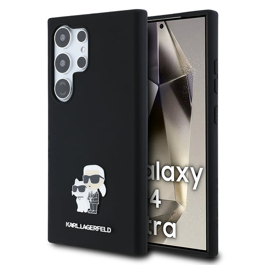 Capa para Samsung Galaxy S24 Ultra S928, Karl Lagerfeld, Silicone Karl & Choupette, Preta