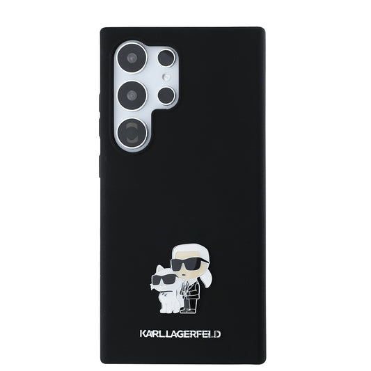 Capa para Samsung Galaxy S24 Ultra S928, Karl Lagerfeld, Silicone Karl & Choupette, Preta