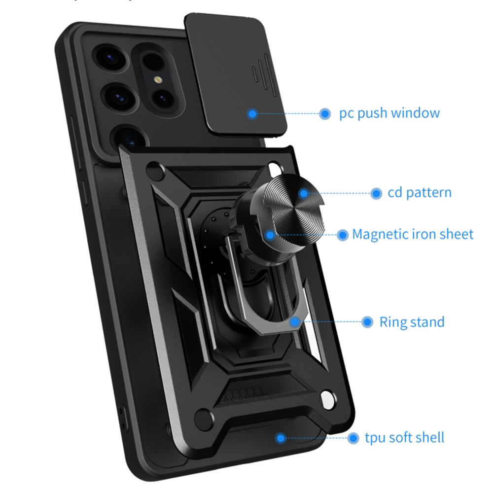 Capa para Samsung Galaxy S24 Ultra S928, Techsuit, CamShield, Preta