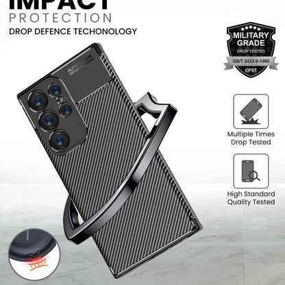 Capa para Samsung Galaxy S24 Ultra S928, Techsuit, Fibra de Carbon, Preta