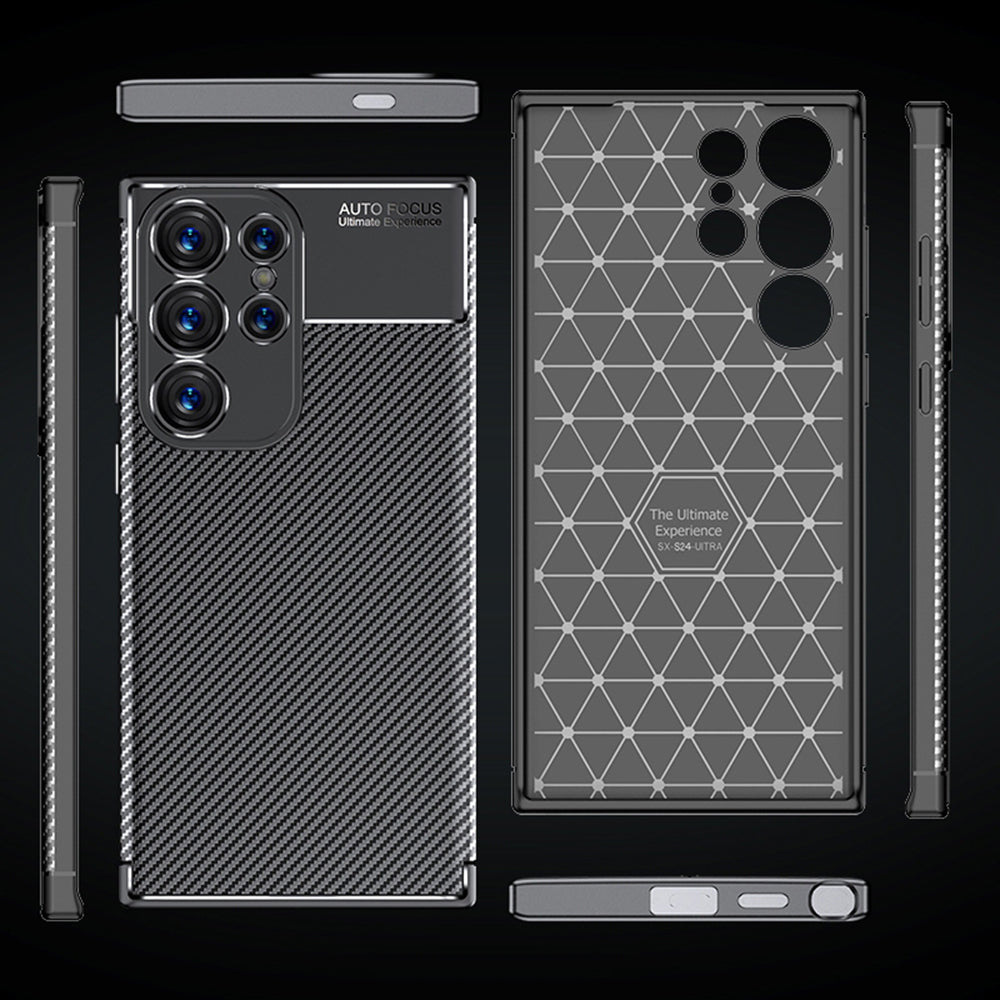 Capa para Samsung Galaxy S24 Ultra S928, Techsuit, Fibra de Carbon, Preta
