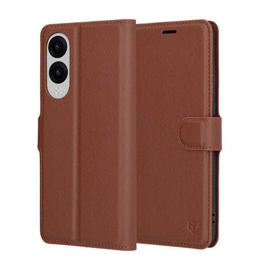 Capa para Samsung Galaxy S25 Edge S937, Techsuit, Leather Folio, Castanha