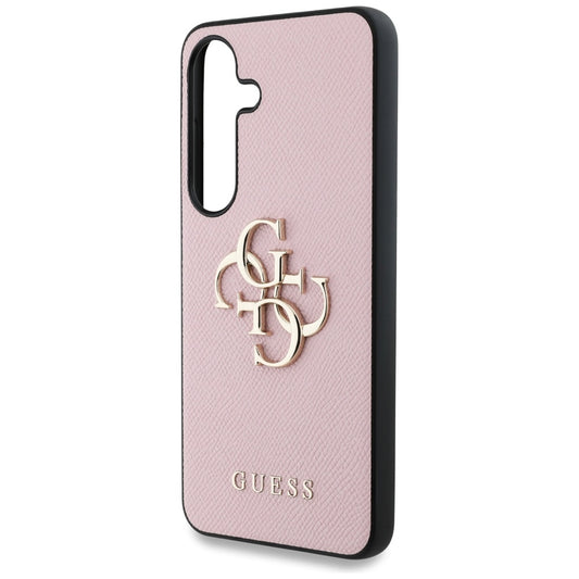 Capa para Samsung Galaxy S25+ S936, Guess, 4G Grained Big and Classic Logo, Rosa