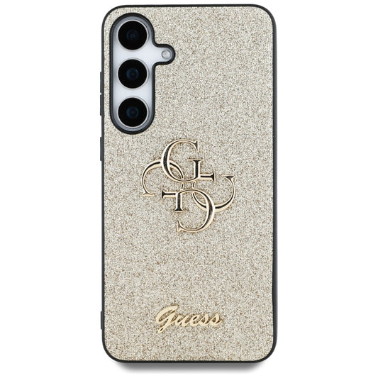 Capa para Samsung Galaxy S25+ S936, Guess, Glitter Big 4G Script, Dourada
