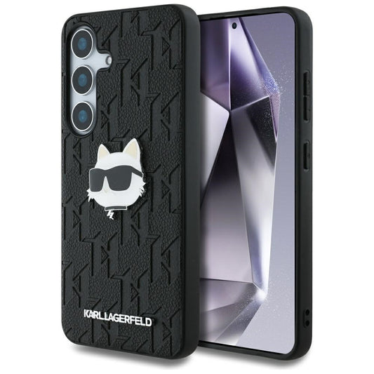 Capa para Samsung Galaxy S25+ S936, Karl Lagerfeld, Monograma da Cabeça de Choupette, Preta