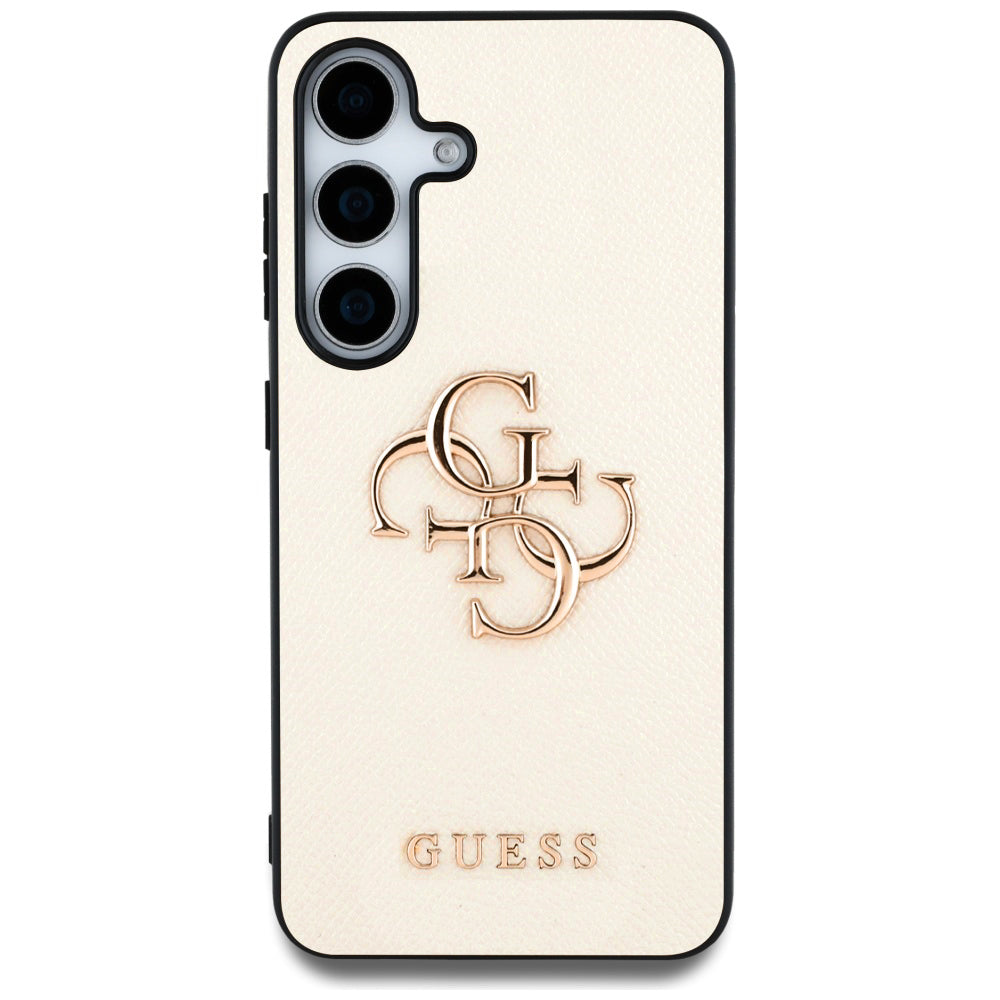 Capa para Samsung Galaxy S25 S931, Guess, 4G Grained Big and Classic Logo, Bege