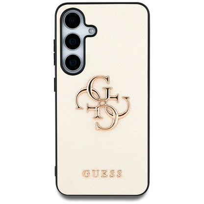 Capa para Samsung Galaxy S25 S931, Guess, 4G Grained Big and Classic Logo, Bege