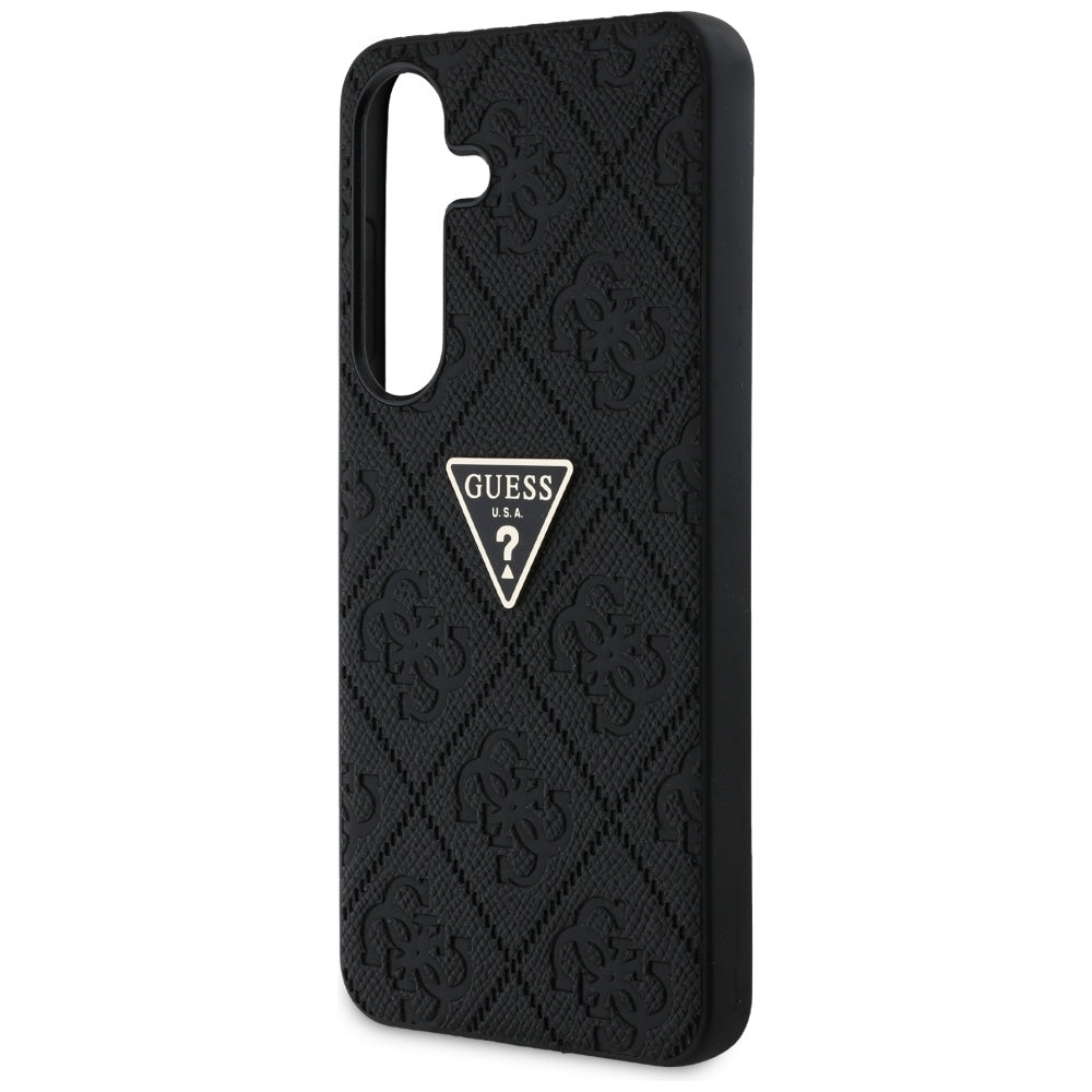 Capa para Samsung Galaxy S25 S931, Guess, Grained Hot Stamp 4G Triangle, Preta