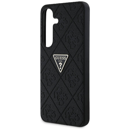 Capa para Samsung Galaxy S25 S931, Guess, Grained Hot Stamp 4G Triangle, Preta