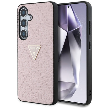 Capa para Samsung Galaxy S25 S931, Guess, Grained Hot Stamp 4G Triangle, Rosa
