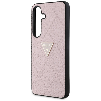 Capa para Samsung Galaxy S25 S931, Guess, Grained Hot Stamp 4G Triangle, Rosa
