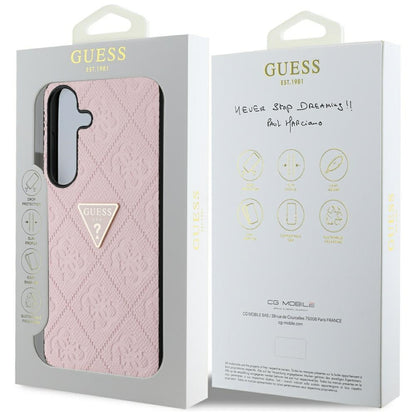 Capa para Samsung Galaxy S25 S931, Guess, Grained Hot Stamp 4G Triangle, Rosa