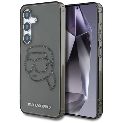 Capa para Samsung Galaxy S25 S931, Karl Lagerfeld, IML Rhinestones Karl's Head, Preta