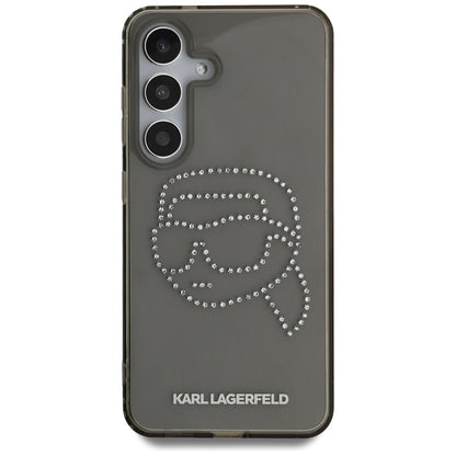 Capa para Samsung Galaxy S25 S931, Karl Lagerfeld, IML Rhinestones Karl's Head, Preta
