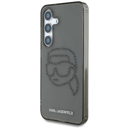 Capa para Samsung Galaxy S25 S931, Karl Lagerfeld, IML Rhinestones Karl's Head, Preta