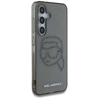 Capa para Samsung Galaxy S25 S931, Karl Lagerfeld, IML Rhinestones Karl's Head, Preta