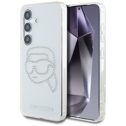 Capa para Samsung Galaxy S25 S931, Karl Lagerfeld, IML Rhinestones Karl's Head, Transparente