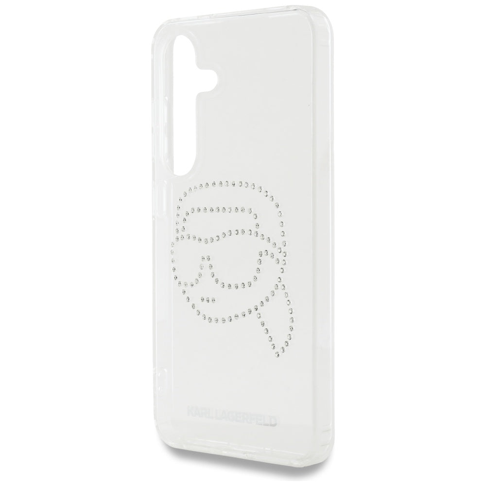 Capa para Samsung Galaxy S25 S931, Karl Lagerfeld, IML Rhinestones Karl's Head, Transparente