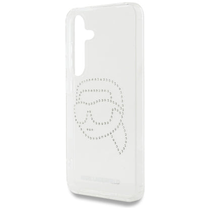 Capa para Samsung Galaxy S25 S931, Karl Lagerfeld, IML Rhinestones Karl's Head, Transparente
