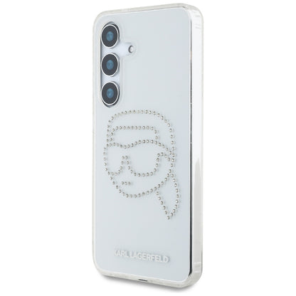 Capa para Samsung Galaxy S25 S931, Karl Lagerfeld, IML Rhinestones Karl's Head, Transparente
