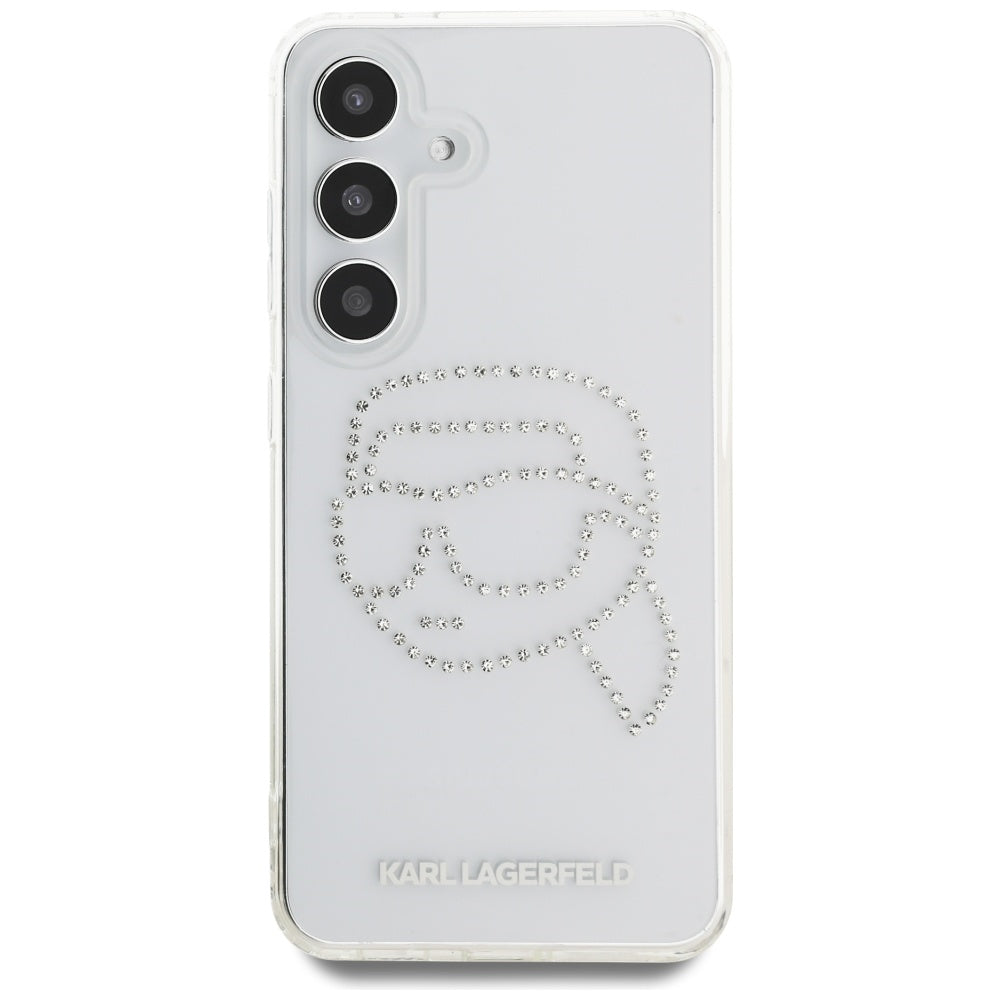Capa para Samsung Galaxy S25 S931, Karl Lagerfeld, IML Rhinestones Karl's Head, Transparente