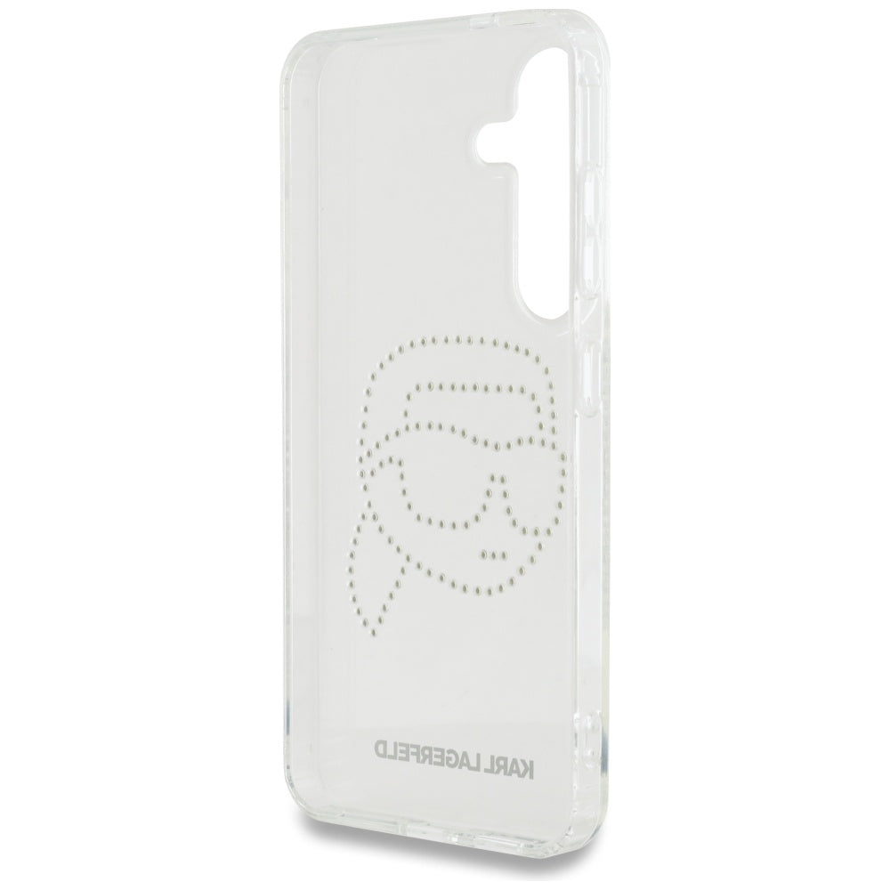 Capa para Samsung Galaxy S25 S931, Karl Lagerfeld, IML Rhinestones Karl's Head, Transparente