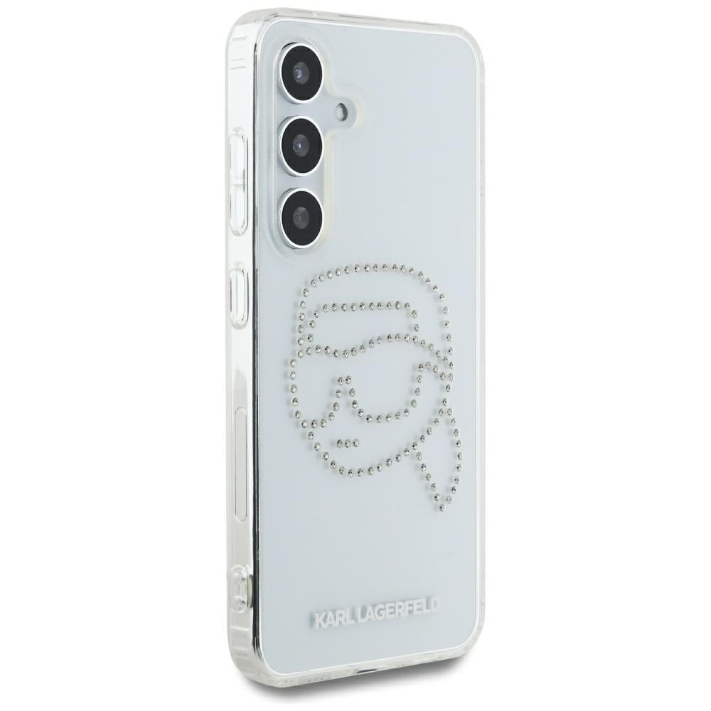 Capa para Samsung Galaxy S25 S931, Karl Lagerfeld, IML Rhinestones Karl's Head, Transparente